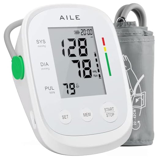 Blood Pressure Monitor AILE: Upper Arm Blood Pressure Monitor for Home Use, Blood Pressure Monitor Large Cuff (Adjustable 22-42 cm) Automatic Upper Arm Blood Pressure Monitor