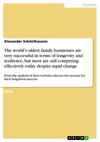 The world's oldest family businesses are very successful in terms of longevity and resilience, but most are still competing effectively today despite ... the reasons for their long-lived success.