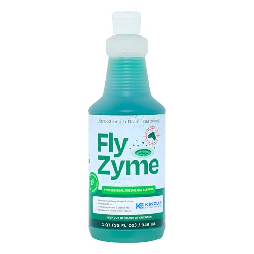 Fly-Zyme, Highly Concentrated Enzyme Drain Cleaner for Pipes, Drain Gel for Fruit Flies, Organic Waste Degrader & Odor Neutralizer, 32 fl oz