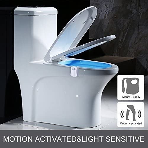 zalati Toilet Night Light 8-Color Motion Sensor Activated LED Lamp for Bathroom Restroom, Multi-colored - Image 3