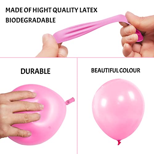 Image of Pink Balloons 110Pcs, 5 Inch Small Pink Latex Party Balloons, Mini Thick Pink Balloons for Birthday Wedding Baby Shower Decorations.