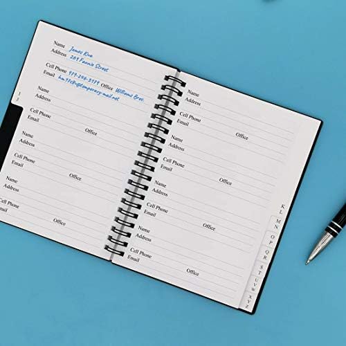Nokingo Telephone Address & Birthday Book with Tabs, Address Log Book for Contacts, with Phone Numbers, Addresses, Birthday & Password. Alphabetical A-Z Organizer, Black, 14x17.5cm
