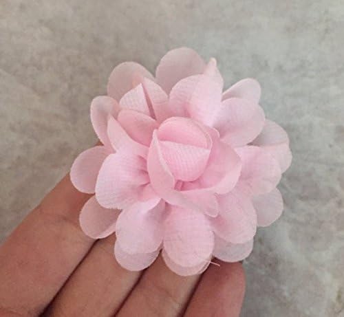 Petite Pink Nylon Flower Bow Dog Collar Accessory