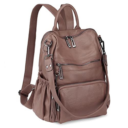 Image of Uromee Travel Backpack Purse for Women Vegan Leather Ladies Fashion Tassel Shoulder Bag Convertible