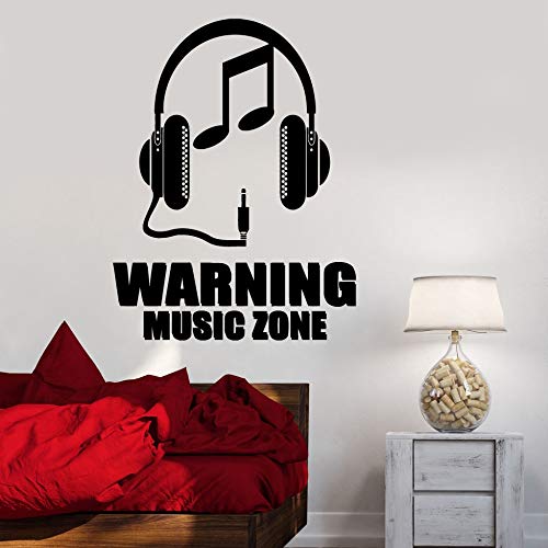 yaonuli Music area wall decals headphones notes wall stickers music room removable home decoration bedroom wall decals50X67cm