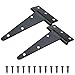 TamBee T-Strap Shed Hinge Gate Strap Heavy Duty Hinge Door Barn Gates Hinges Black Wrought Hardware Iron Rustproof (2, 8inch)