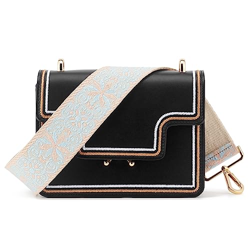 Image of Wide Shoulder Strap Adjustable Replacement Belt Guitar Style Crossbody Bag Handbag Strap Multicolor Canvas Straps(Wide:2in)(Color76)