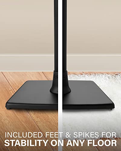 Sanus Speaker Stands Pair For Sonos One, One Sl & Play:1 Speakers - Premium Fixed Height Speaker Stands W/Built-In Cable Management Channels & Easy 3-Step Install - Black Stands Pair #TOP5