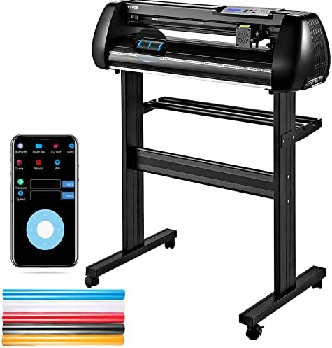 VEVOR Vinyl Cutter, 28inch Vinyl Cutter Plotter with Stand, Adjustable Speed Force for Sign Making Vinyl Plotter, SignMaster Software Vinyl Tape Tools Vinyl Printer Available with COM/USB/Bluetooth