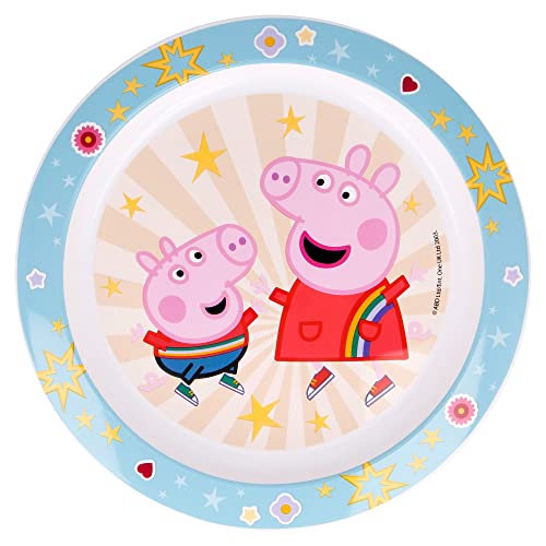 Plato infantil reutilizable de plástico apto para microondas de Peppa Pig
