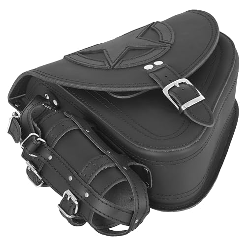 Bolsa Alforja Negra para Moto Compatible Harley Softail miniatura 4