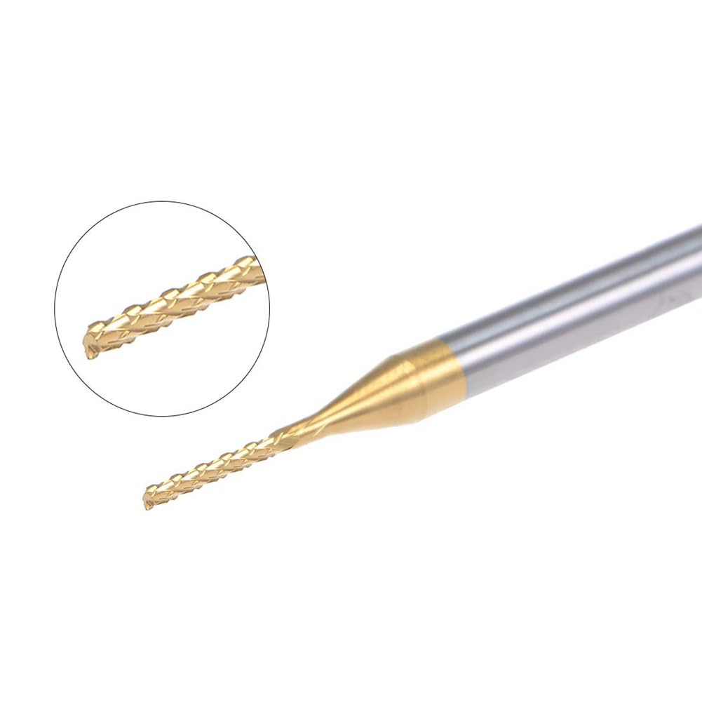 Fraise en Bout de Carbure Revêtement Titane 10 Pièces 1/8 Pouces 1mm pour Gravure CNC PCB