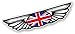 Autocollant vintage en vinyle pour casque de moto, moto et voiture Motif drapeau britannique 130 x 30 mm