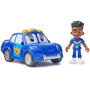 Disney Junior Firebuds, Jayden and Piston, Action Figure and Police Car Toy with Interactive Eye Movement, Kids’ Toys for Boys and Girls Aged 3 and up