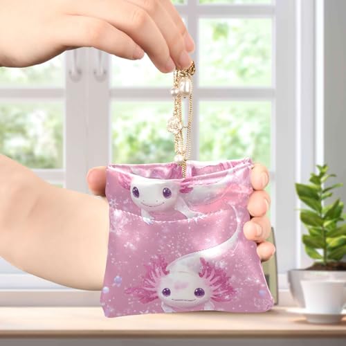 Kawaii Axolotl Coin Purse Leather Pouch Change Purse, Squeeze Coin Pouch for Cards, Keys & Lipsticks, Unisex4