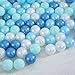 STARBOLO Ball Pit Balls Play Balls -200PCS Pearl 4 Blue Colors Ocean Balls BPA&Phthalate Free Non-Toxic Crush Proof Soft Plastic Ball Pit for Toddlers 1-3 Kids Birthday Pool Tent Party