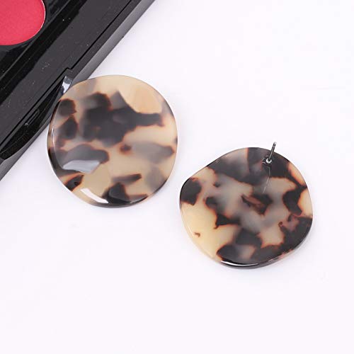 Acrylic Earrings For Women Girls Geometry Sinuous Resin Earrings Bohemia Tortoise Shell Earrings Mottled Statement Stud Earrings Fashion Jewelry (D-Leopard) #TOP5