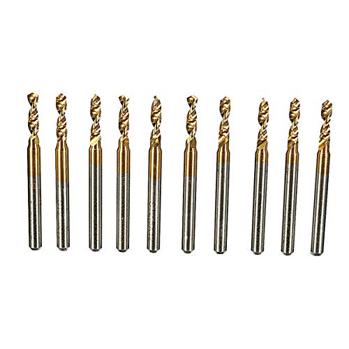 Punte per trapano in acciaio HSS con rivestimento in titanio, attacco da 3,175 mm, 2,5 mm, confezione da 10 pezzi