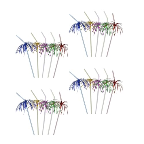 50 pitillos desechables plásticos para fiestas PRETYZOOM miniatura 1