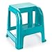 CABLEPELADO - Taburete de plastico con Escalon - Silla Peldaño - Escalon Elevador - Asiento Salva Alturas - apilable - Resistente - Color Turquesa
