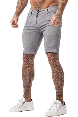 GINGTTO Mens Shorts Casual Elastic Waist Cotton Jean Shorts for Men Fashion Size 34