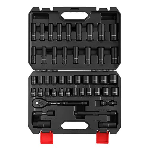Eastvolt Mechanic Tool Kits, Drive Socket Set, 46 Pieces Socket Set with 72 Teeth Reversible Ratchet, Metric/SAE (ASK06) by Eastvolt - Image 2