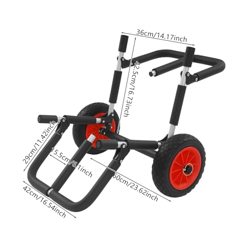 Chariot de surf pliable avec 2 roues increvables en polyuréthane