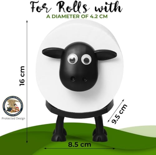 VELENTI Sheep Toilet Roll Holder, Funny Toilet Paper Holder Free Standing Bathroom Set - Image 2