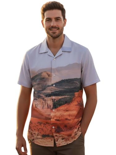 Image of GRECIILOOKS Men's Half Sleeve Rayon Shirt, Stylish Printed & Solid Slim Fit Casual Formal Shirt for Men, Regular Fit Trendy Party & Office Wear