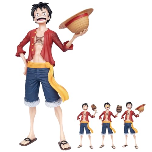 OnePiece Figura,OnePiece Luffy Modelo de Personaje de Anime PVC Action Statue Coleccionables de Juguete Anime Muñeca Adornos Escritorio Popular Juguetedecoración para Coches Dormitorios (28cm)