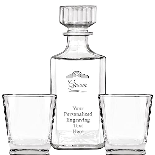 Groom Personalized Decanter & Whiskey Glass Set