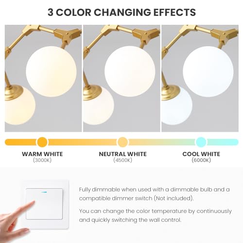 Post-Modern Gold Chandelier for Dining Room: 8-Light Sputnik Design