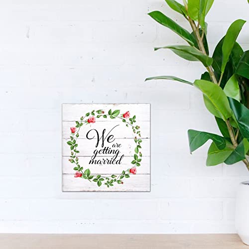 Plaque murale rétro en bois de 30cm pour mariage - 4