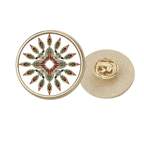 Broche asymétrique ronde en métal doré Culture M : bijou de veste géométrique