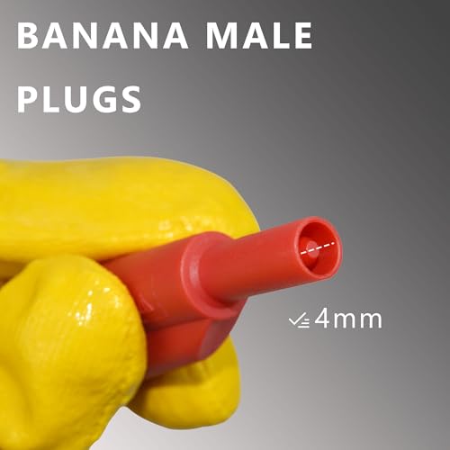Image of ZIBOO ZB-X13 Stackable Banana to Banana Plug Test Leads,Test Cable Wire for Multimeter,Circuit Testing,4mm Banana Male Plugs Fully Insulated Stackable Shrouded