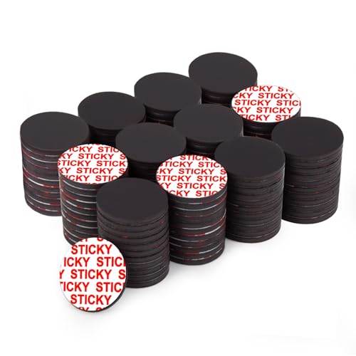 Image of Towjug Magnetic Dots with Adhesive Backing (Diameter 1.2 inch x 0.08 inch), 120 Pieces Anisotropy Flexible Sticky Circle Magnets Tape for Classroom, Home, Office