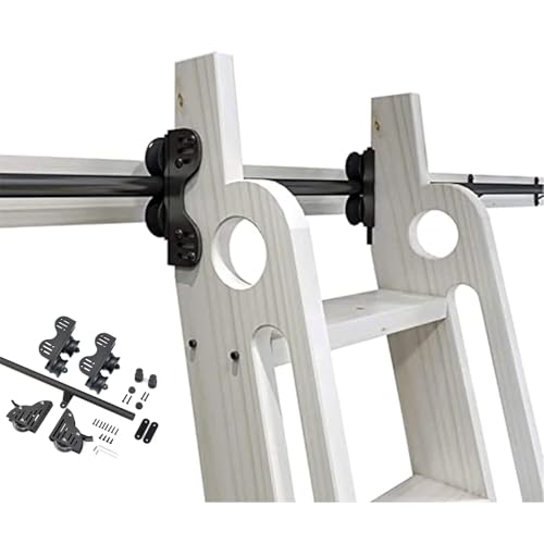 Kit di scale retrattili da 3 m, con ruote a rullo, sistema di guide scorrevoli per uso domestico e ufficio (scala non inclusa)
