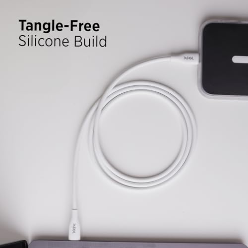 Image of TEKNE 60W Silicone Ultra Charging Cable | Fast Charging, Durable, Compatibility with iPhone, Samsung, Android | Tangle-Free Design, 2 Meter