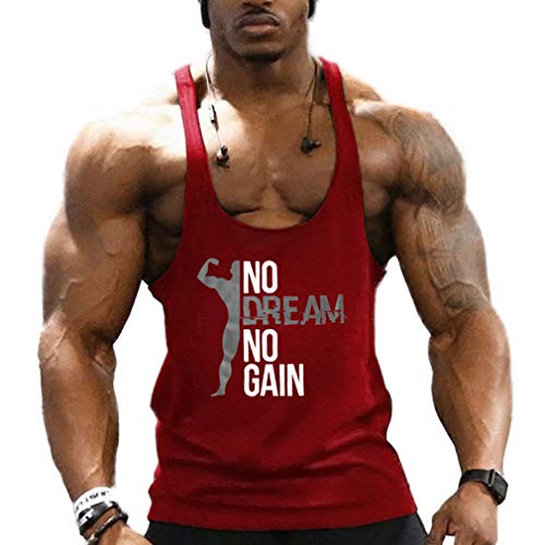 Camiseta De Tirantes para Hombres Deportivo Gimnasio Músculo Formación Tank Top Sin Manga