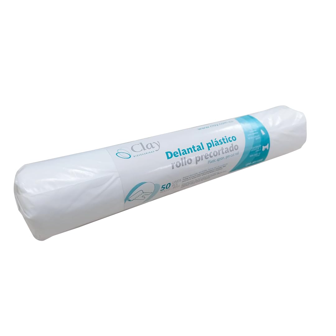 CLAY Plastic Apron - Disposable Protective Covering Apron Ideal for Industrial, Beauty, Food Handling & More (White)