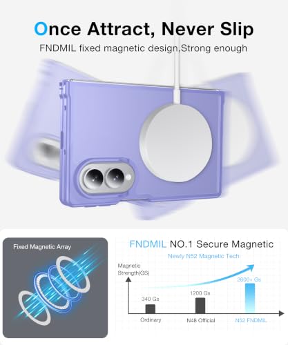Image of NO.1 Magnetic for Samsung Galaxy Z Fold 8 Case with MagSafe Blue | [Military Grade Drop Tested][Translucent Matte][Anti-Fingerprint] Soft Silicone Bumper for Samsung Fold 8 Case,Light Purple