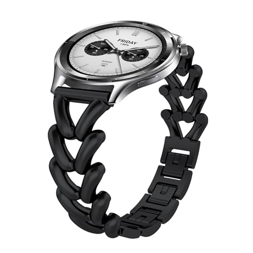 KeHowy 22mm Correa para Xiaomi Watch S4/Redmi Watch 5 Active/5 Lite/S3/S4 Sport/S1 Pro/2 Pro, Metal Correa Acero Inoxidable Pulsera para Amazfit Balance/Bip 6/5/GTR 4/3 Pro/GTR 2e/GTR 47mm - Negro