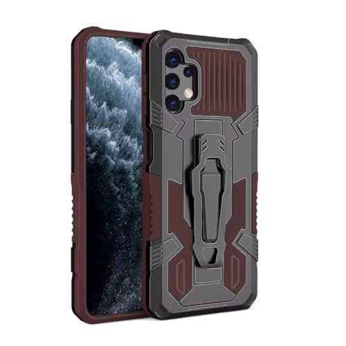 ATISIJIE Funda para OPPO A1K / C2,con Clip para Cinturón,Carcasa con Soporte Oculto,Grado Militar Anti-Caída Ultra Fina Rugged Funda-Marrón