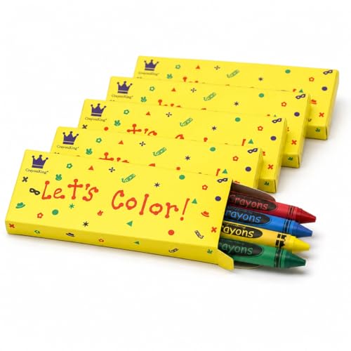 CrayonKing 200 Bulk Crayons 50 Boxed Crayon Packs of 4