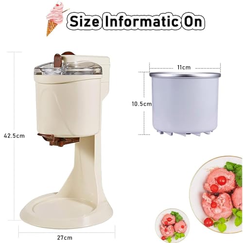 ANGDI Automatische Eismaschine, tragbare Softeismaschine, 1000-ml-Joghurt-Eismaschine, EIN-Knopf-Bedienung, Mini-Frucht-Softeis-Sorbet-Maschine for die DIY-Küche – Bild 8