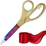 NEW Ribbon Cutting Grand Opening Kit - 25 Inch Gold Shears for Grand Opening with Rainbow Blades and Red Satin Ribbon for Inauguration Ceremonies & Special Events