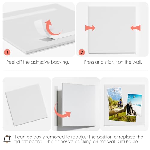 Image of MaxGear Felt Bulletin Board 48 inch x 36 inch, White Felt Wall Tiles Wall Decor
