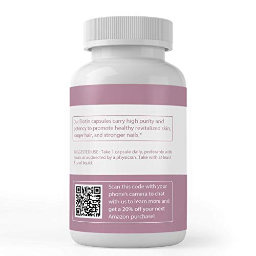 image for Pure Organic Ingredients Biotin (100 Capsules, 875,000 mcg Serving) fo