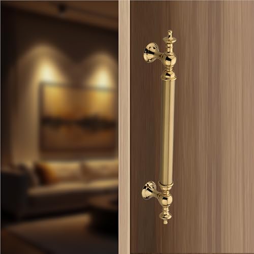 Image of Vintage Royal Main Door Handle | 24 Inch Premium Pull Push Handle for Home, Office, Hotels & Villas | Stainless Steel Gold TT Finish |Hole to Hole 600mm | 3 Years Warranty