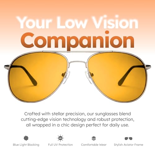 Image of NoIR Blue Blocker Sunglasses, Lightweight Glasses with Full UV Protection, Wrap-around Design for Active Lifestyles, Macular Degeneration Relief, Low Vision and Everyday Use, 67 57